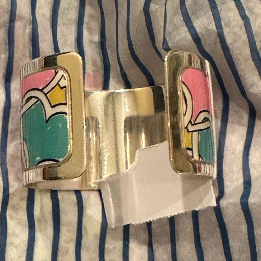 Brighton Colorful Heart Pattern Enamel Cuff Bracelet - Multicolor - Picture 3 of 3
